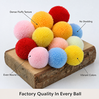 Pompons en laine personnalisés couleur Pantone faits à la main, moelleux, pour loisirs créatifs, fabrication de bijoux, guirlandes - Vente en gros directe usine