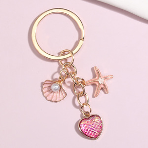 Nhà Sản Xuất Móc Chìa Khóa Phong Cách Baroque Kỳ Nghỉ Bãi Biển Mùa Hè Móc Chìa Khóa Ba Lô Mặt Dây Chuyền Ngọc Trai Vỏ Sò Sao Biển Nàng Tiên Cá - Product Image 6