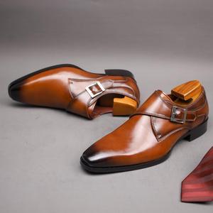 Zapatos Oxford de cuero genuino de marca personalizada para hombre, de punta cuadrada, transpirables, ligeros y formales, gran venta. - Product Image 2