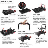 Chariot à plateforme pliable robuste en acier et plastique OEM avec roues pivotantes de 5 pouces, grande plateforme pour le transport d'outils