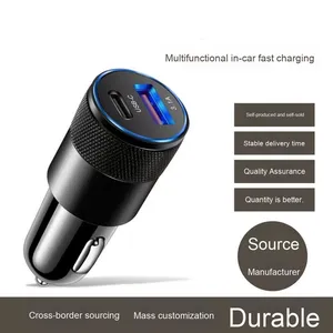 Mini pháo 3.1A USB + PD ABS + PC xe sạc đầu 15W Đầu ra điện Type-C cổng 5V/3A Hộp gói qua biên giới bán buôn - Product Image 5