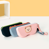 Étui à lunettes en silicone résistant à l'eau, fermeture éclair, pour voyage, plage, boîte de rangement pour lunettes à usage spécial