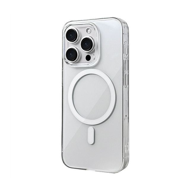 Clear Hard PC Non-Yellowing Shockproof Magnetic Charging Phone Case Protective Cover for iPhone 12 13 14 15 16 Pro Max Plus