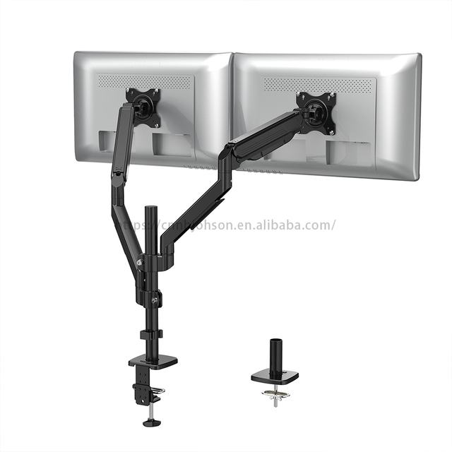 Factory Dual Monitor Desk Mount up to 32 Inch Full Motion Monitor Stand Adjustable Simple Rotation VESA Mount with Clamp Base