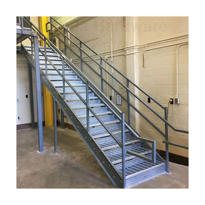 강철 구조물 checkered 격판덮개 단계를 가진 뜨거운 직류 전기를 통한 철 층계 - Product Image 1