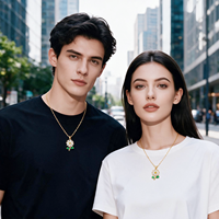 Breloques florales rotatives pour collier anti-stress, pendentifs en zircon cubique en forme de fleur rotative pour collier anti-stress Saint-Valentin