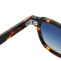 Lunettes de soleil rectangulaires rétro unisexes, monture intégrale écaille de tortue, verres bleus dégradés, protection UV, style adulte
