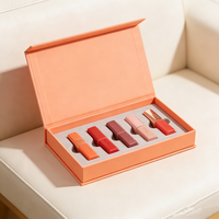 Emballage de luxe pour cadeau, boîte en papier à fermeture magnétique pour rouge à lèvres, emballage cosmétique personnalisé avec logo