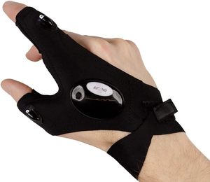 Guantes Impermeables con Linterna LED, Guantes sin Dedos con Linterna LED, Guantes con Linterna para Bicicleta y <span class=keywords><strong>Camping</strong></span>, Perfectos para Uso en Exteriores - Product Image 1