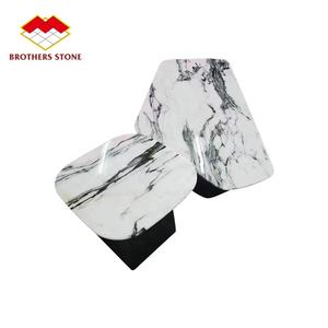 China Clivia losa de mármol blanco <span class=keywords><strong>libro</strong></span> Partido Blanco verde venas mármol mesa de comedor conjunto 6 sillas - Product Image 3