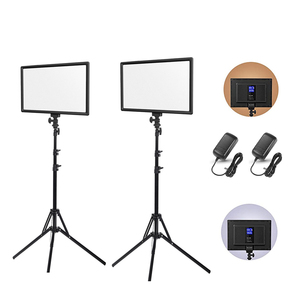 Censreal 2 Bộ 3200K/5600K Nhiếp Ảnh Chụp Ảnh <span class=keywords><strong>Studio</strong></span> Kit Đèn LED Bảng Điều Khiển Lấp Đầy Ánh Sáng Mềm Đèn Video Với Chân Máy - Product Image 1