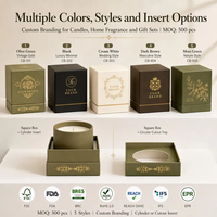 Boîte cylindrique rigide à couvercle carré en feuille d'or mat avec insert en éponge, OEM ODM pour bougie parfumée certifiée, parfum d'ambiance, cadeau