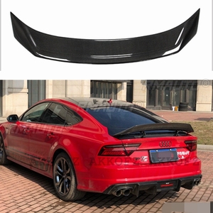 สปอยเลอร์หลังคาร์บอนไฟเบอร์ทรง R สำหรับ Audi A7 ปี 2011-2014 วัสดุ FRP สีดำเงา คาร์บอนฟอร์จ - Product Image 1