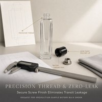 Flacon de parfum carré en verre transparent de haute qualité, sur mesure OEM, à fond épais, avec bouchon à vis, impression sérigraphique, diffuseur 20ml