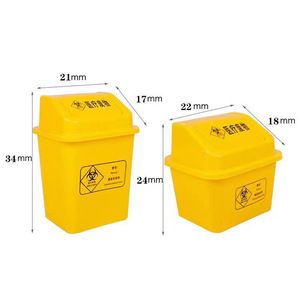 Contenedores de basura médicos con tapa abatible de 5 y 10 litros para hospitales, clínicas, mascarillas y escritorios. - Product Image 3