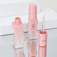 Bouteille de brillant à lèvres 2,5 ml à forme plate et ondulée, prix d'usine, vente en gros, contenant unique pour teinte à lèvres avec bouchon et pinceau