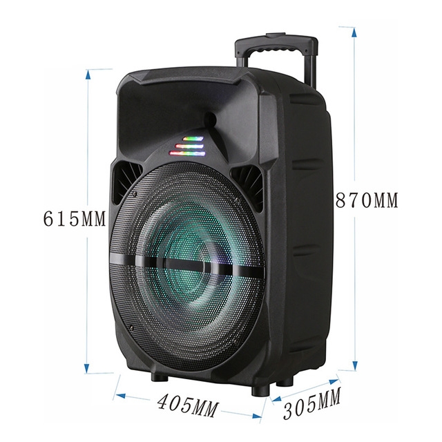 Vofull 15-inch Square Dance Audio Outdoor Performance Mobile Trolley Karaoke Speaker High-power Subwoofer