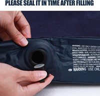 Matelas Gonflable Portable Bleu avec Dessus Floqué, Taille Double, Lit d'Appoint Pliable pour Tente, Camping, Maison, Voyage