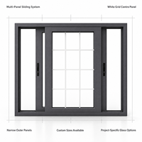 Fenêtre multi-panneaux en verre Hangxing, gris foncé, cadre étroit, moderne, pour villa résidentielle, vente en gros B2B, directement de l'usine