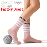 Chaussettes de Pilates Reformer pour jeunes, échantillon gratuit, entraînement estival, coton biologique peigné écologique, sans couture, maximisation de la traction, haute performance
