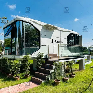 Casa de jardim cápsula espacial de alta qualidade moderna cabine de maçã portátil com cozinha casa pré-fabricada