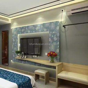 3 Star Hotel Bedroom Furniture Complete Bedroom <b>Sets</b> Wooden Bed Frame with Mattress Nightstand Headboard TV <b>Desk</b> Sofa & Wardrobe - Product Image 5