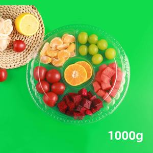 Meyve gıda depolama götürmek için 6 bölmeli sebze ambalaj ile 1000g tek kullanımlık yuvarlak plastik salata kabı - Product Image 6