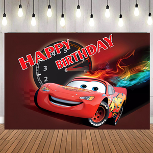 Personnage de dessin animé bannière toile de fond voiture de course thème toile de fond pour garçons décorations de fête d'<span class=keywords><strong>anniversaire</strong></span> <span class=keywords><strong>joyeux</strong></span> - Product Image 5