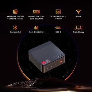 Mini PC de bureau BOSGAME P4 Plus DDR4 PCIe SSD double LAN 2.5G Wi-Fi 6E pour jeux, bureau et conception, AMD <span class=keywords><strong>Ryzen</strong></span> <span class=keywords><strong>7</strong></span> <span class=keywords><strong>5825U</strong></span> - Product Image 5