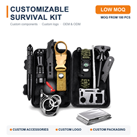 Kit de survie en milieu sauvage personnalisé avec logo OEM, 13 en 1, ensemble d'outils multifonctionnels, trousse de premiers soins, équipement de camping pour l'autodéfense