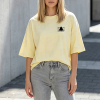 T-shirt à épaules tombantes pour femme, style streetwear, en coton uni, coupe longue et ample, oversize