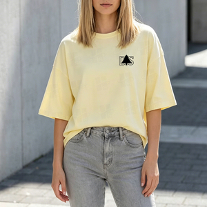 T-shirt da donna con spalle scese, in cotone, stile streetwear, tinta unita, modello lungo e ampio oversize - Product Image 4