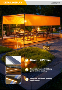 Outdoor Sunshade Manual Fabric Sunshade Alumínio Toldo Rain <span class=keywords><strong>Canopy</strong></span> com durável Anti-UV Proteção para Jardim & Quintal - Product Image 4