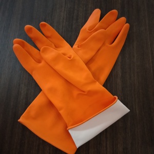 Gants en caoutchouc doublés de <span class=keywords><strong>coton</strong></span> de haute qualité 50g nettoyage de cuisine gants de <span class=keywords><strong>ménage</strong></span> sans latex - Product Image 4