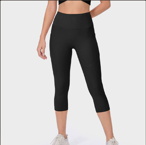 Leggings de yoga taille haute pour femmes, longueur intégrale, en spandex respirant, couleur unie, effet ventre plat, avec poches latérales - Product Image 4