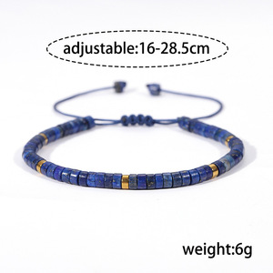 Bracelet en perles de lapis-lazuli naturel, unisexe, bijoux faits à la main, cadeau, origine Yiwu YM-0298-2 - Product Image 3