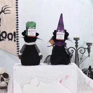 Whimsical Light Up <b>Cat</b> Doll Dangle Legs 2 Pack Festive Black White Stripe <b>Plush</b> Gift Toy - Product Image 4