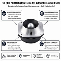 Tweeter con Controlador de Compresión, Diafragma de Titanio de 44 mm, 4 Ohmios, 93 dB, OEM ODM para Marcas de Audio Automotriz