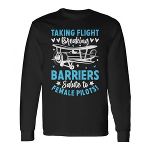T-shirt à manches longues « Taking Flight Breaking Barriers Salute To Female Pilots » - Product Image 2