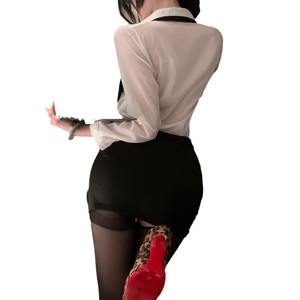 Uniforme de Secretaria o Maestra de Talla Grande |   Falda Ajustada Sexy, Disfraz para Juegos de Rol Apasionados, Incluye Medias - Product Image 4