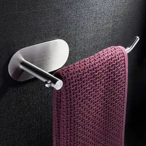 Towel ring self-adhesive towel holder suitable for bathroom, kitchen, towel rod without drilling SUS 304 stainless steel wire dr