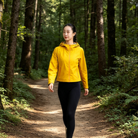 Veste de randonnée pour femme, enduite, coupe-vent, imperméable, respirante, avec fermeture éclair et col montant, pour l'été et l'automne, activités de plein air, OEM