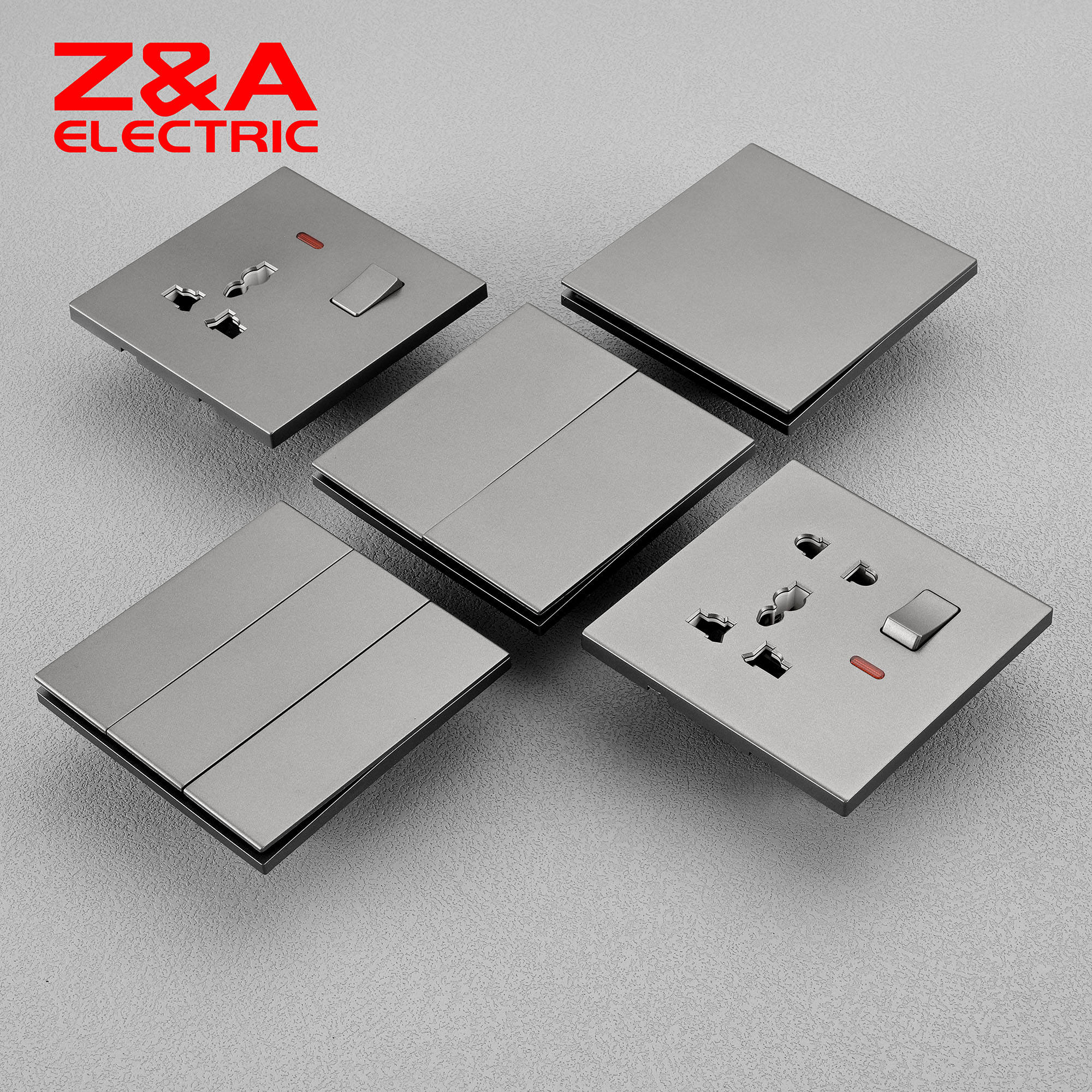 Custom Logo Wall Switch (1/2/3 Gang) Durable PC Material Z&A Switch Bulk Order High MOQ Discounts 3T Series ZA Electric