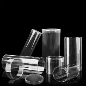 Wholesale Clear Plastic PET PVC Cylinder Packaging Customized Size Transparent Shape Clear Cylinder Containers For Toy Clothing