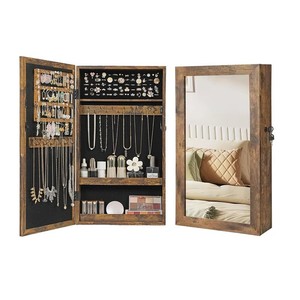 Meuble de rangement pour bijoux avec miroir, pour chambre et salon, <span class=keywords><strong>à</strong></span> poser sur table ou <span class=keywords><strong>à</strong></span> suspendre <span class=keywords><strong>au</strong></span> <span class=keywords><strong>mur</strong></span>, vente en gros d'usine - Product Image 1
