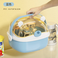 Boîte de rangement pour biberons de bébé, organisateur en plastique debout, compartiment anti-poussière, couvercle, poignée, accessoires divers, séchoir à biberons pour bébé