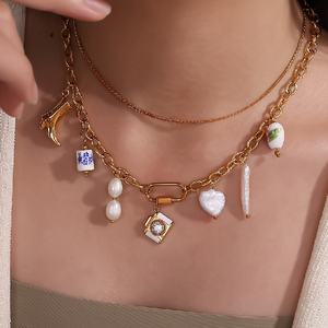 Ocean Series 18K liontin kalung emas gaya segar ikan kecil bintang laut trendi baja tahan karat perhiasan liontin untuk Buddha - Product Image 4