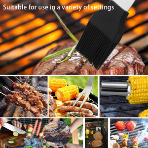 Ensemble de 18 ustensiles de <span class=keywords><strong>barbecue</strong></span> portables en acier inoxydable avec étui, pinces et spatules robustes pour camping et grillades en extérieur - Product Image 4
