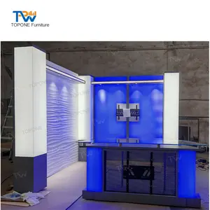 Most popular TV News Desk Broadcast Studio Furniture set Design