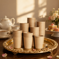 SIUQ Lot de 400 gobelets en papier kraft épais non blanchis de 8 oz, jetables, modernes, étanches, robustes, pour boissons chaudes/froides, fêtes et maison